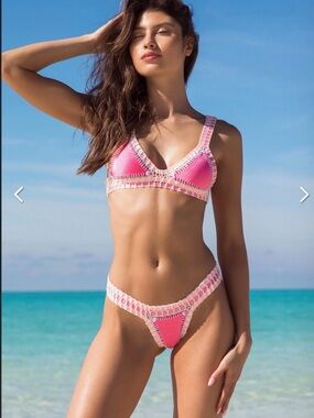Luxsea Pink Crochet Bikini Set – NWT – Size Medium